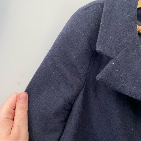 Calvin Klein long navy wool & cashmere coat 6 - Picture 5 of 11